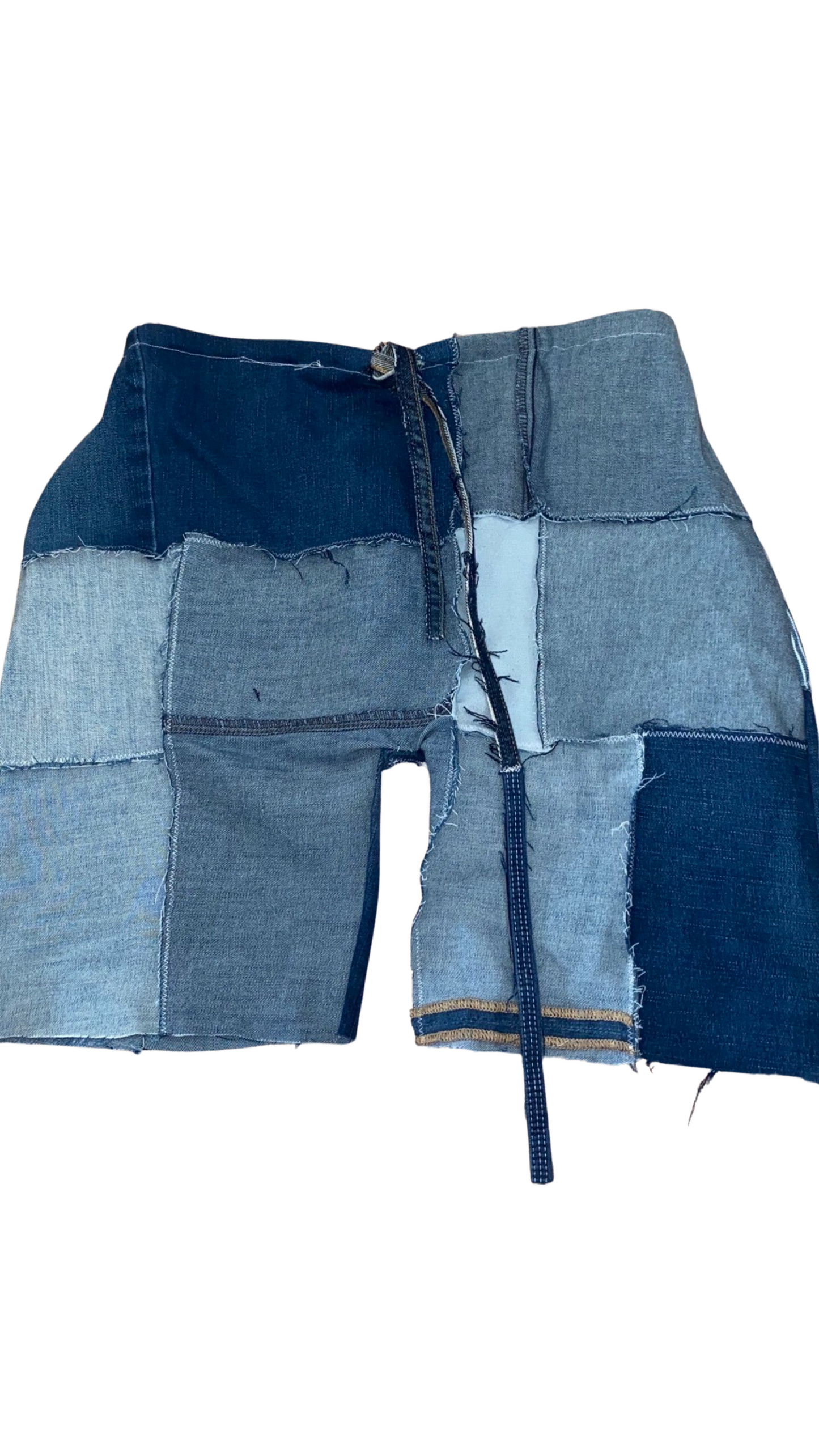 Denim Patch String Shorts